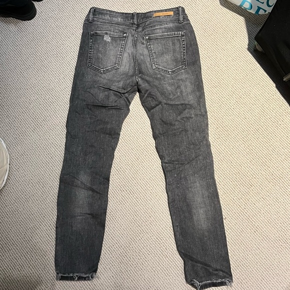 M1858 Black Distressed Skinny Mid Rise Ankle Jeans - Picture 3 of 4